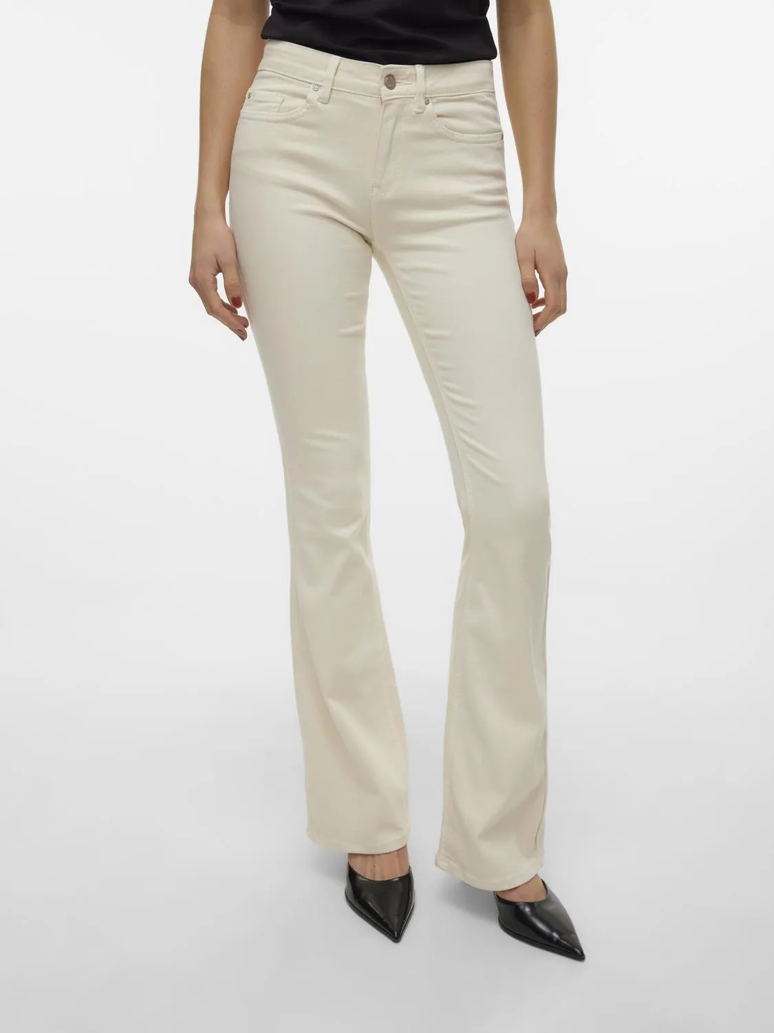 VMFLASH MR FLARED JEANS COLOR ECRU