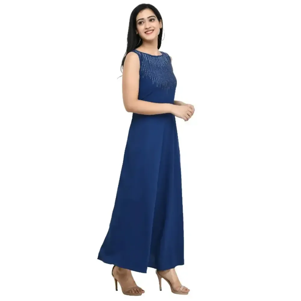 Women Blue Fit and Flare Dress