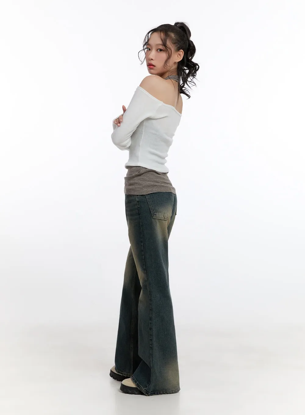 Yelena Denim Slim Fit Flared Jeans CN420
