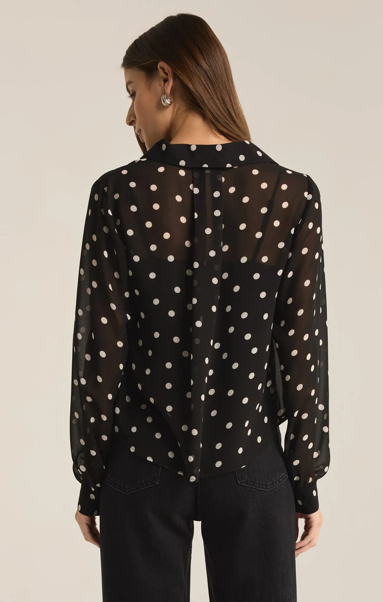 Z SUPPLY Vivienne Polka Dot Crepe Blouse